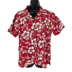 Vintage Hilo Hattie Hawaiian Button Up Shirt Women Size XL USA Hibiscus Tropical